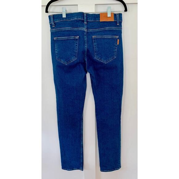 Sandro Button Fly Jeans in Blue Vintage Denim Size 30 Slim Fit Pockets Stretch - Picture 3 of 5